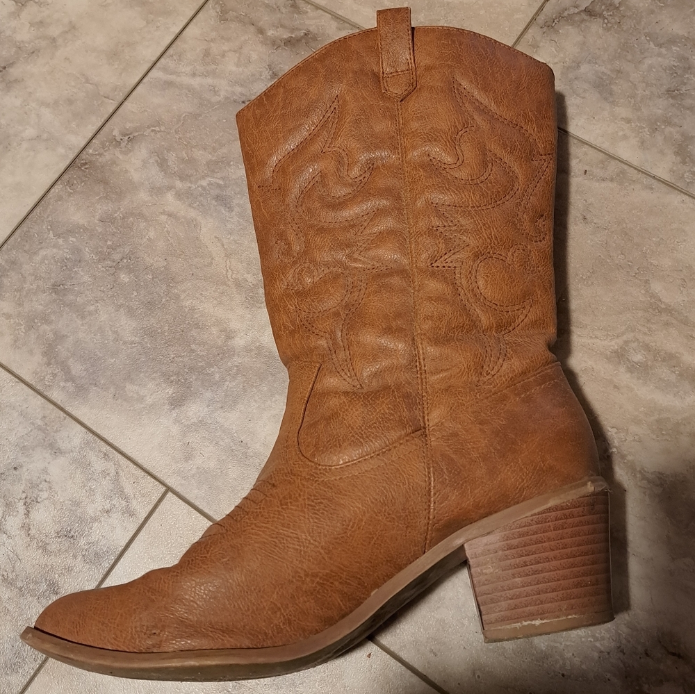 Tan cowboy boots